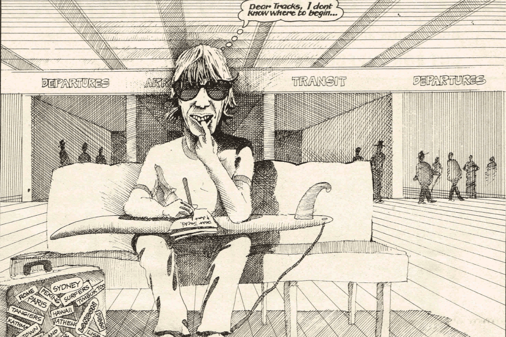 Illustration of Wayne 'Rabbit' Bartholomew Australian surfer & Conservationist.